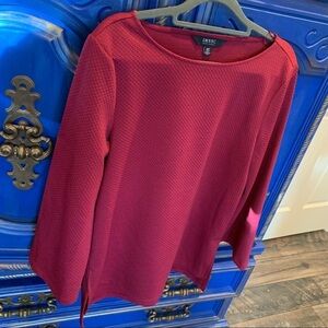 IMNYC Isaac Mizrahi Maroon Textured Top Small